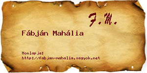 Fábján Mahália névjegykártya
