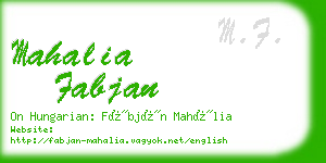 mahalia fabjan business card